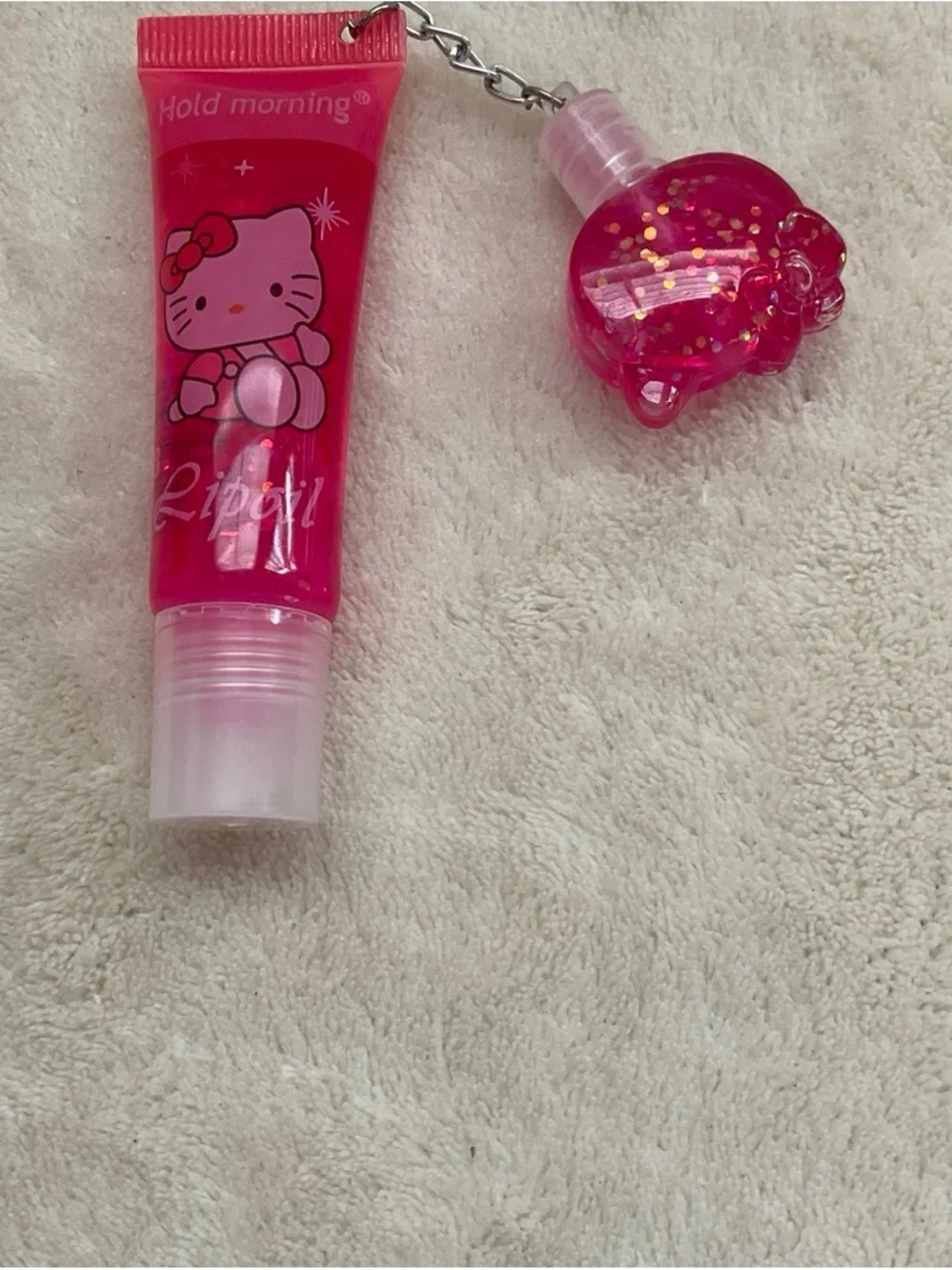 Pink Hello Kitty Lip Oil - Hydrating Pink Lip Gloss with Charm